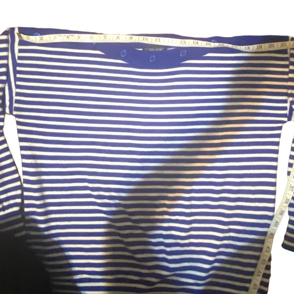 Jeanne Pierre cashmere blend nautical stripes boatneck sweater. Sz. L - Picture 6 of 14